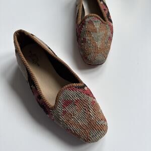 Artemis Design Co Kilim Wool Smoking Shoes 39 Boho Handmade Turkish Vintage Rug